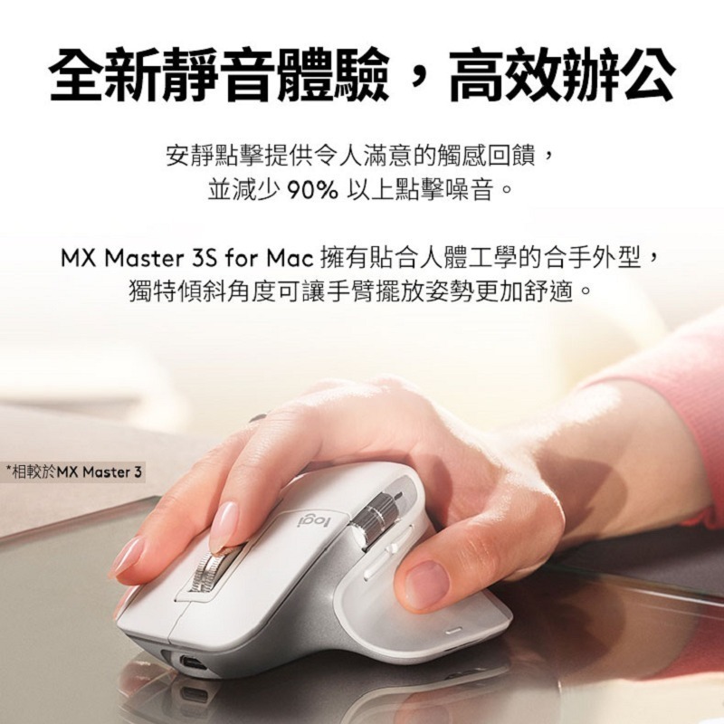 Logitech 羅技 MX Master 3S For Mac 無線智能滑鼠-細節圖6