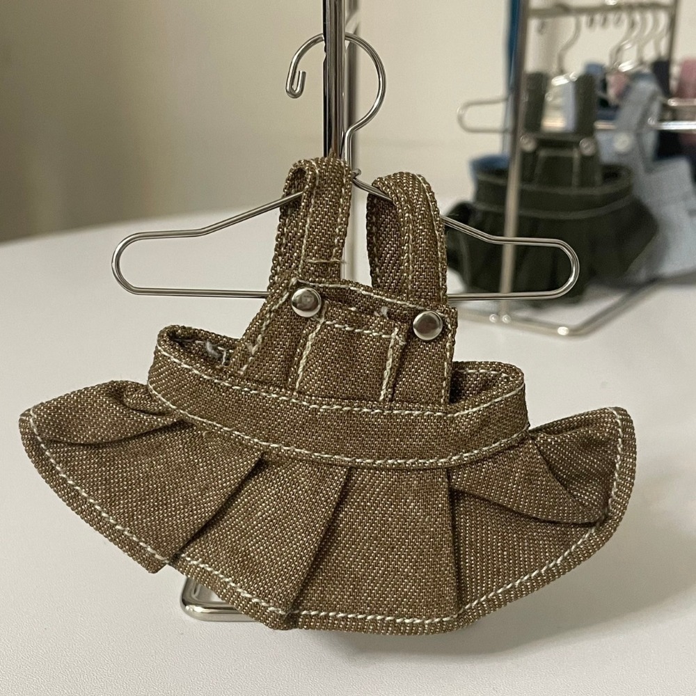 卡其牛仔吊帶裙