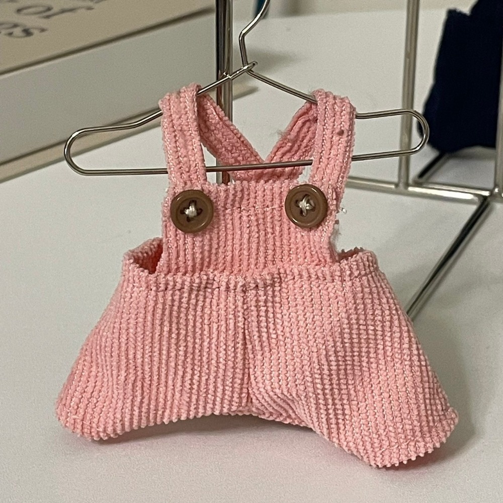 粉色燈芯絨吊帶褲