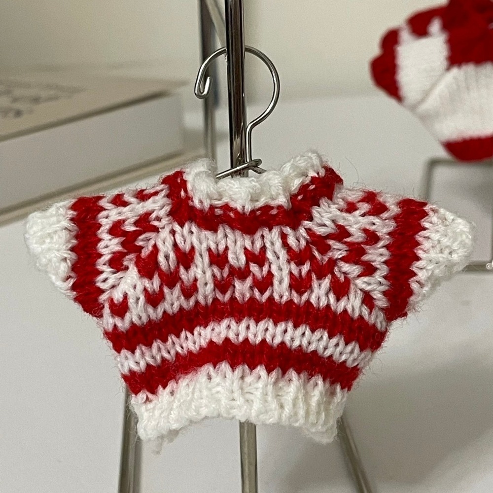 紅色千鳥格毛衣