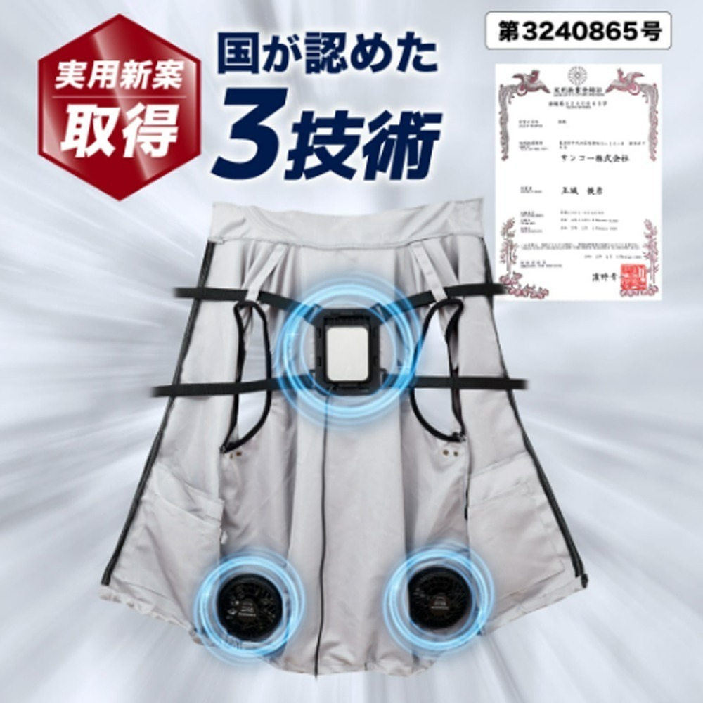 THANKO 日本 極冷行動空調背心 冷藏庫制冷器＋雙強力風扇 專利技術 夏天室外救星冷感體驗 冰風衣-細節圖5