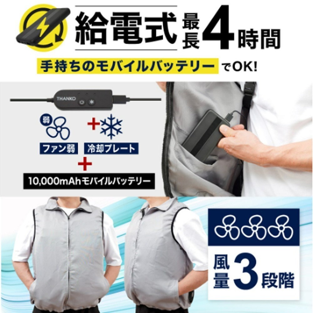 THANKO 日本 極冷行動空調背心 冷藏庫制冷器＋雙強力風扇 專利技術 夏天室外救星冷感體驗 冰風衣-細節圖7