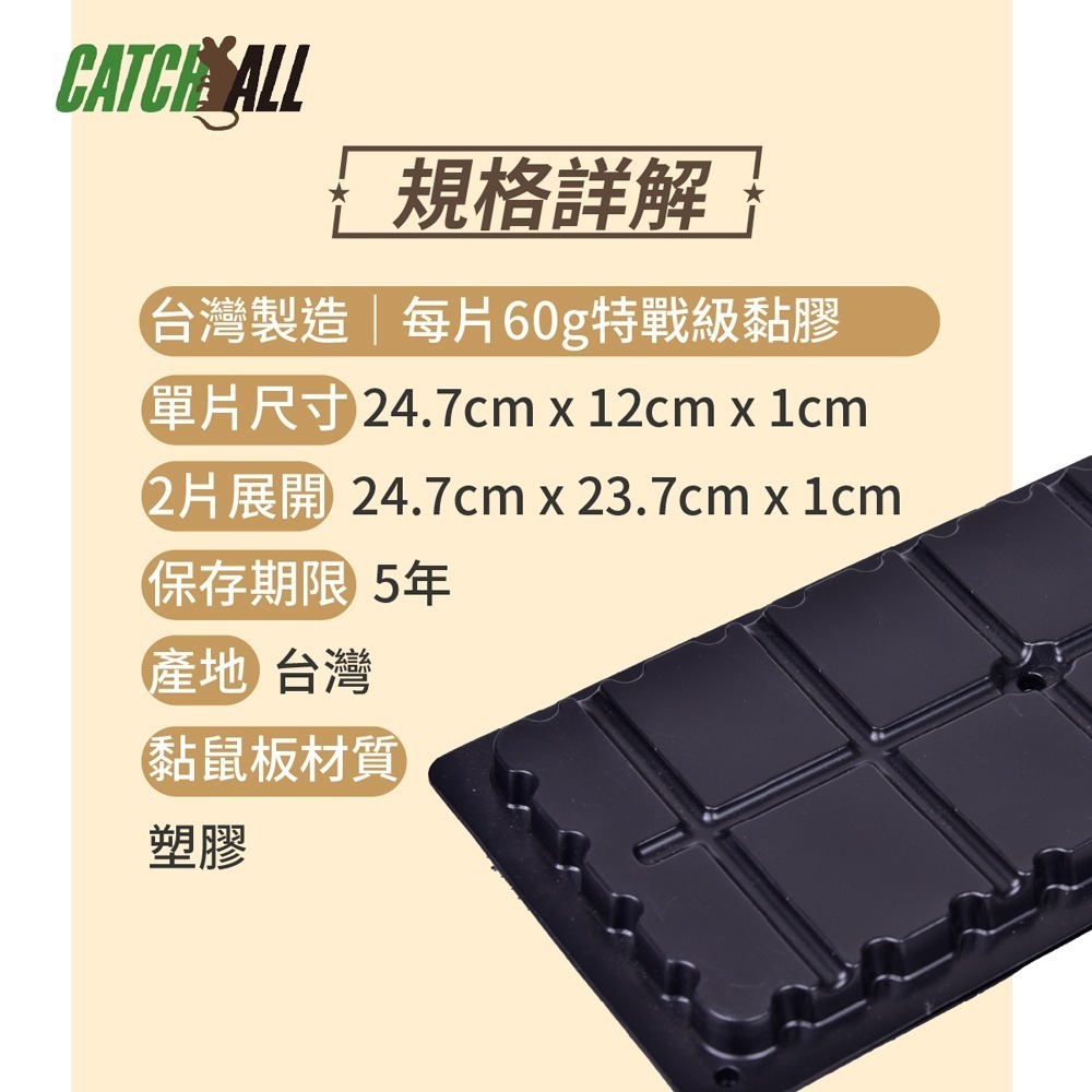 CATCH ALL 捕快 黏鼠板 除鼠公司專用 塑膠 黏鼠板 （1組2片）x 5組 行銷全球 捕鼠病媒防治專家-細節圖5
