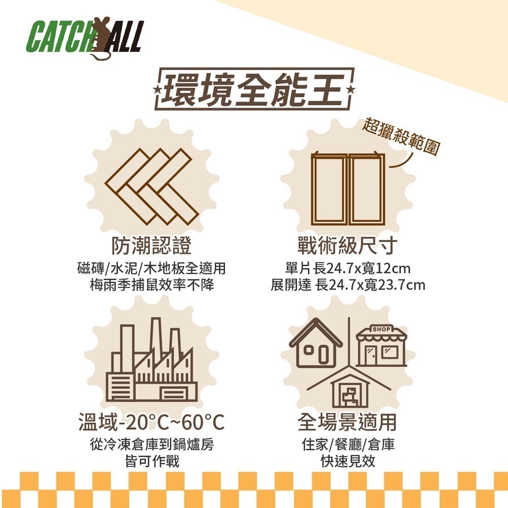 CATCH ALL 捕快 黏鼠板 除鼠公司專用 塑膠 黏鼠板 （1組2片）x 5組 行銷全球 捕鼠病媒防治專家-細節圖3