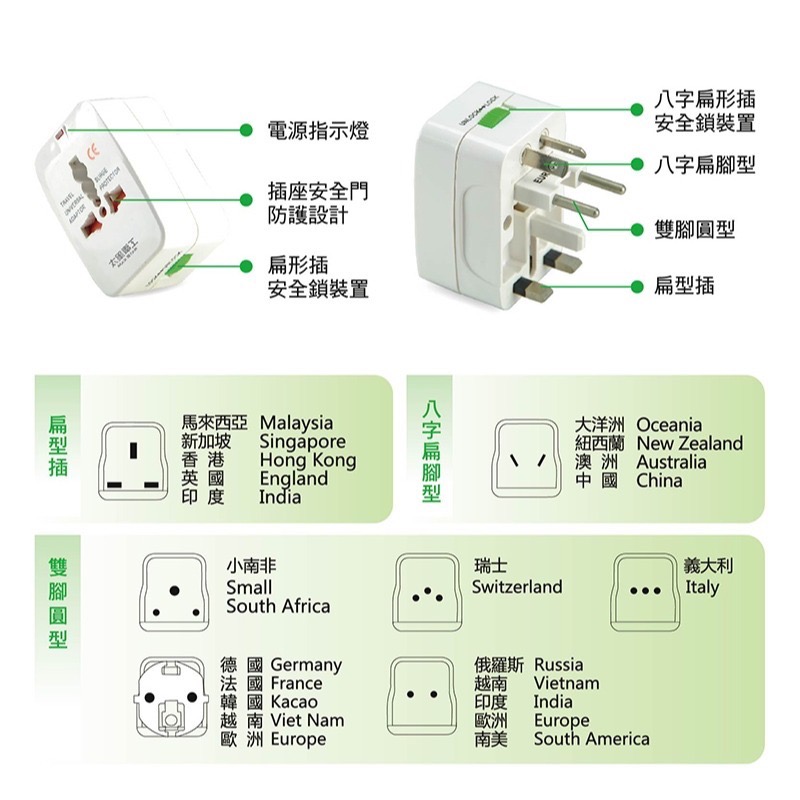 【24小時出貨】【太星電工】AA301 全球旅行用轉換插座-細節圖5