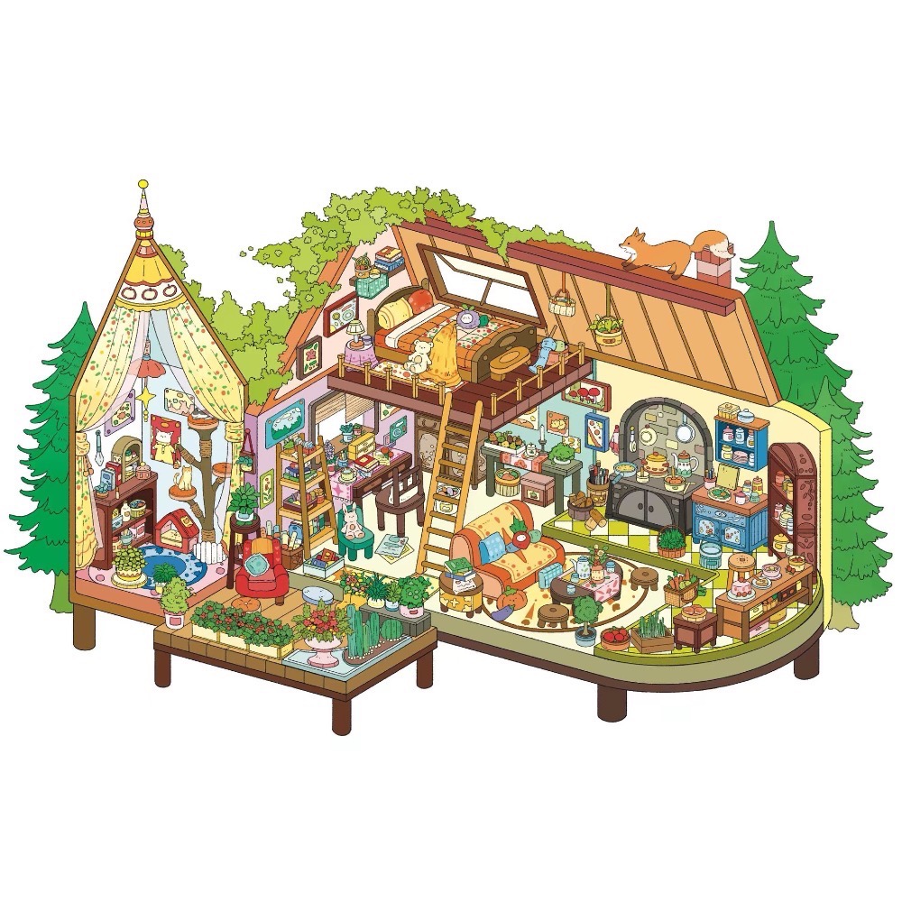 造景貼紙*橙子莉莉 （藍夢蝶居.少女妙妙屋.柔軟王國的住客.綠野小屋）-細節圖4