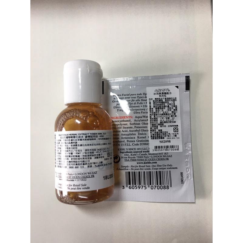 契爾氏KIEHL＇S金盞花植物精華化妝水40ml效期022024贈冰河保濕機能水3ml跟冰河醣蛋白保濕霜3ml-細節圖3