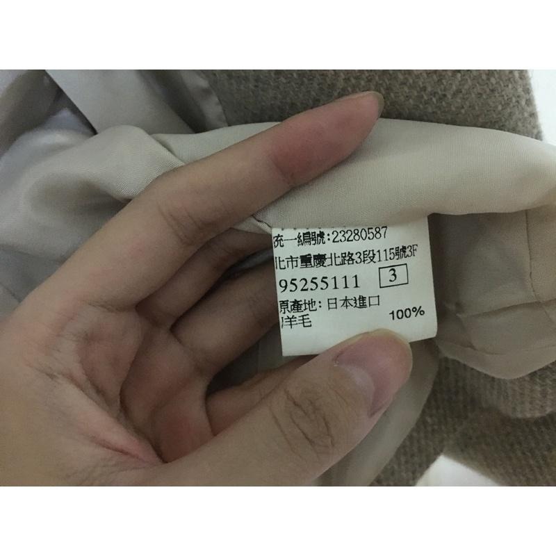 原創草堂灰色100%羊毛西裝外套 有領隱形扣 (衣料產地日本，衣服台灣製造)-細節圖7