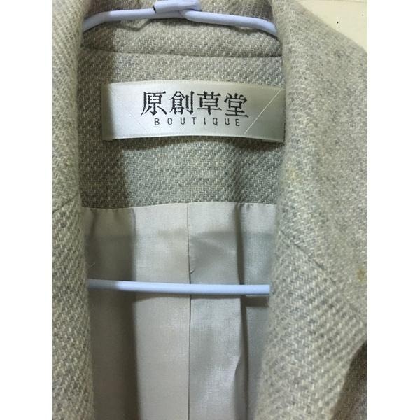 原創草堂灰色100%羊毛西裝外套 有領隱形扣 (衣料產地日本，衣服台灣製造)-細節圖4