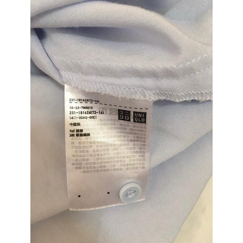 Uniqlo 短袖藍色襯衫-細節圖2