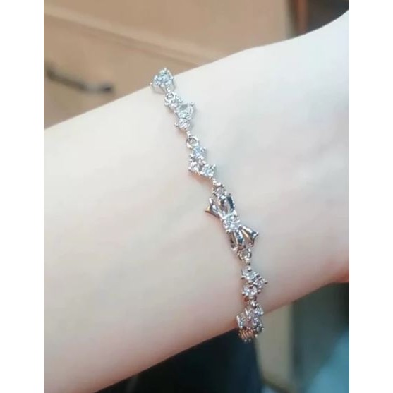 925銀蝴蝶結碎鑽手鏈-細節圖3