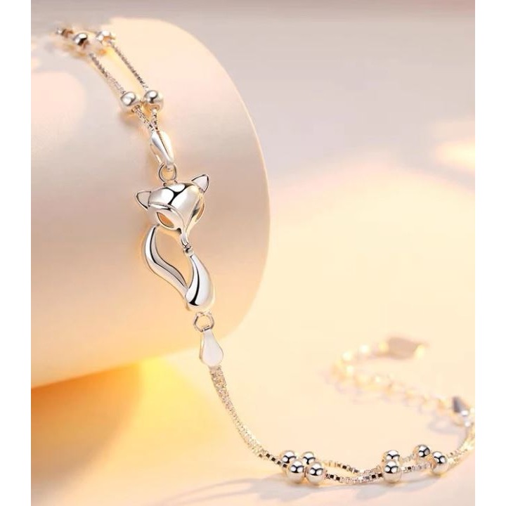 趙露思同款925銀小狐狸手鏈（偷偷藏不住）-細節圖2