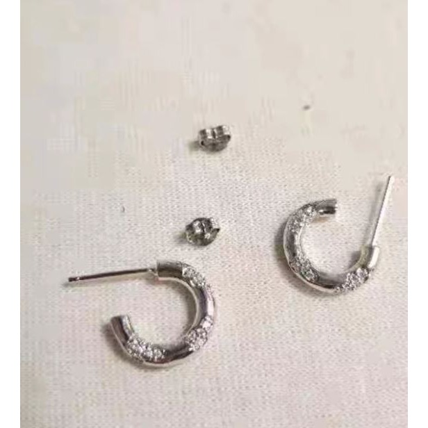 925銀 鑲鑽細圈耳環-細節圖2