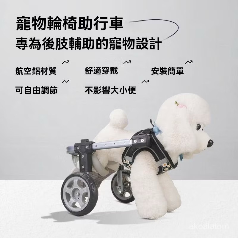 現貨｜日本寵物輪椅 S號｜犬貓後肢癱瘓輔助車｜復健助行車｜老犬老貓後腳無力代步車-細節圖2