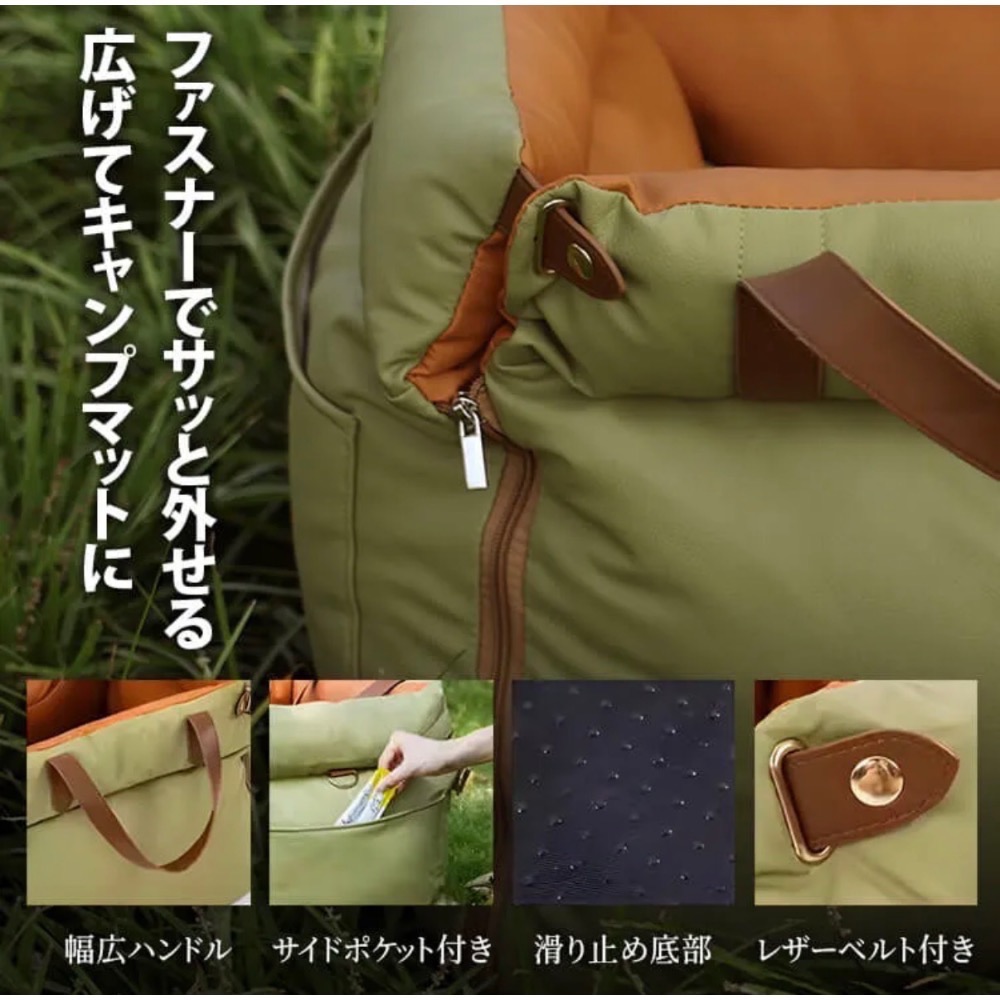 日本進口寵物汽車安全座椅｜加厚15cm防震寵物床｜附安全帶｜可拆洗防水防滑｜副駕後座通用-細節圖3