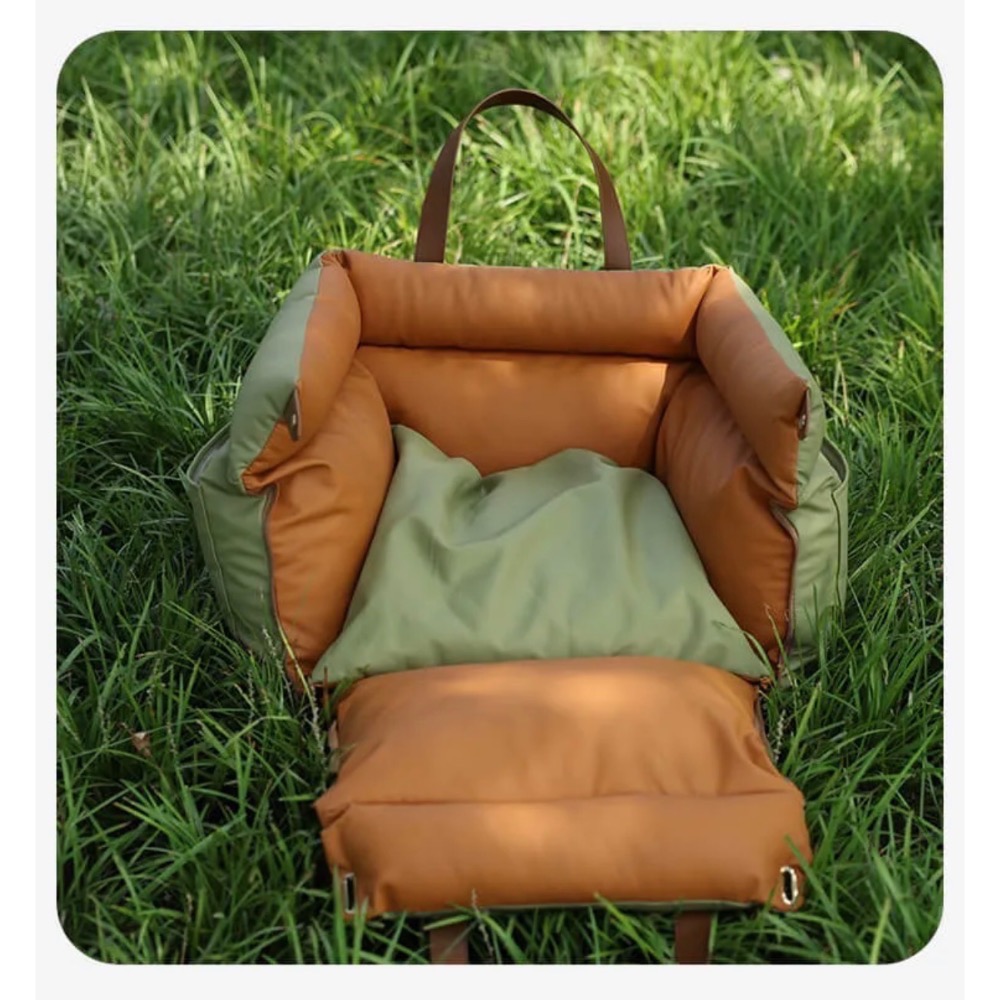 日本進口寵物汽車安全座椅｜加厚15cm防震寵物床｜附安全帶｜可拆洗防水防滑｜副駕後座通用-細節圖8