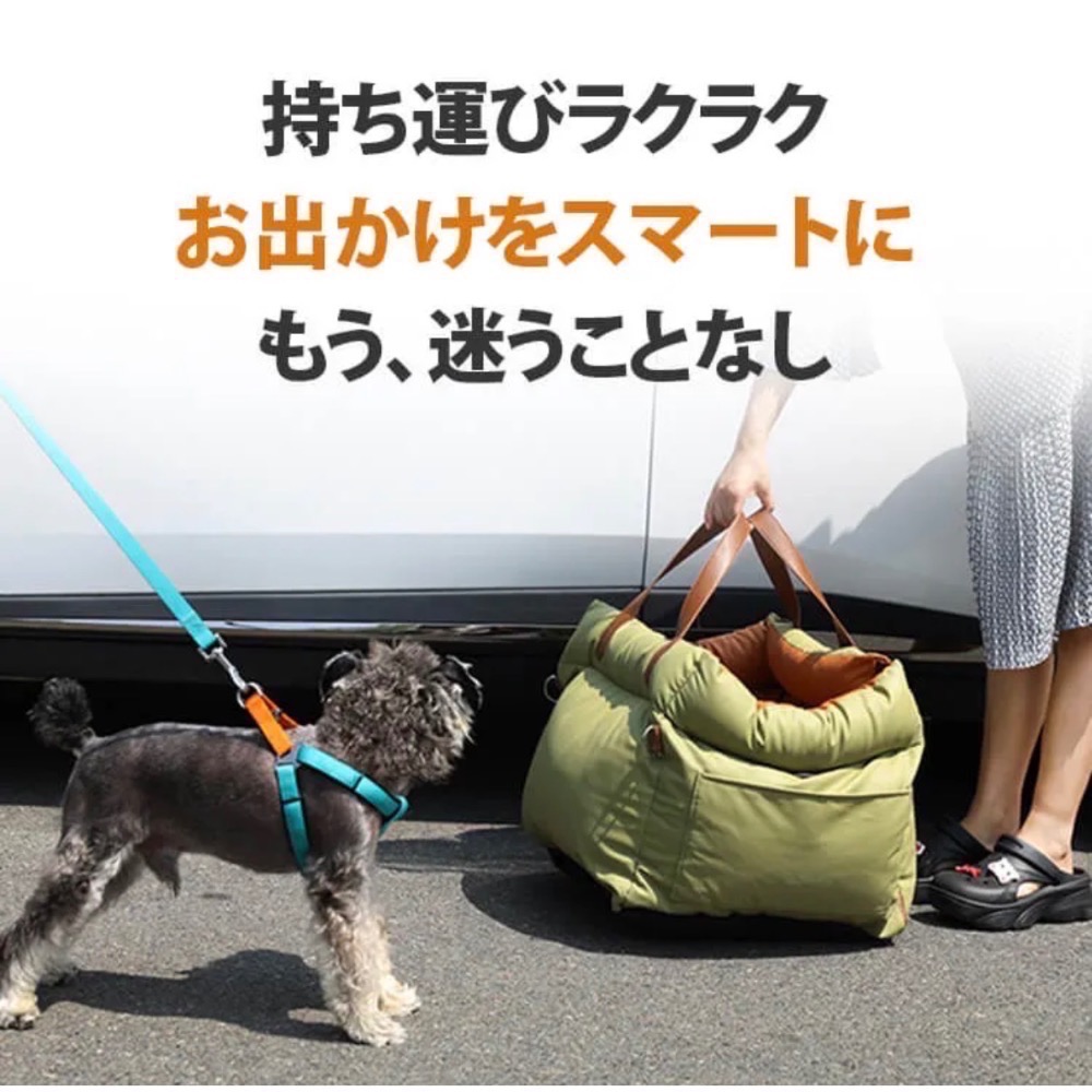 現貨｜日本原裝｜寵物汽車安全座椅｜加厚防震15cm寵物車用床｜可拆洗防水防滑｜附安全帶固定-細節圖7