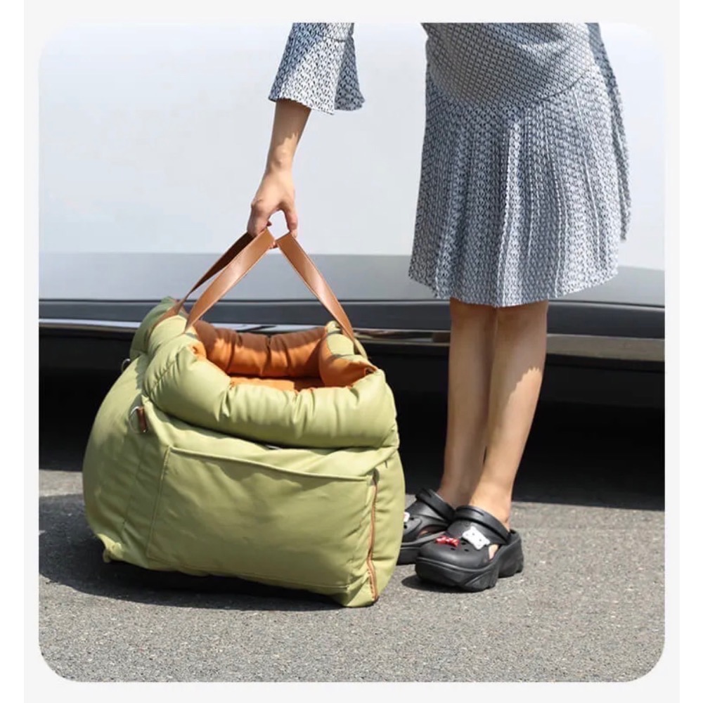 現貨｜日本原裝｜寵物汽車安全座椅｜加厚防震15cm寵物車用床｜可拆洗防水防滑｜附安全帶固定-細節圖9