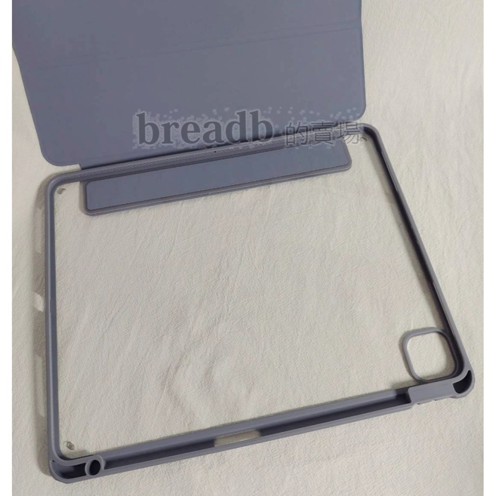 保護殼 保護套 iPad Pro12.9 2018 磁吸分離 筆槽款 拆分 透明 防摔殼 紫-細節圖3