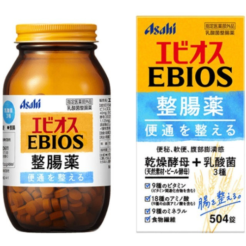 現貨 日本 Asahi 朝日 白瓶 EBIOS 啤酒酵母 乳酸菌 504錠