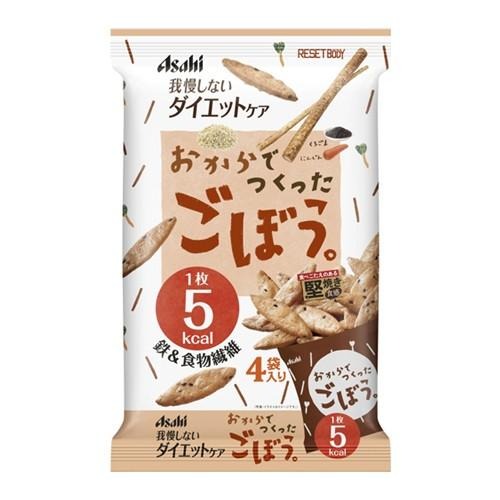 日本Asahi 朝日 膳食纖維&amp;鐵 節食 代餐 低卡 豆腐渣牛蒡餅 22gx4包