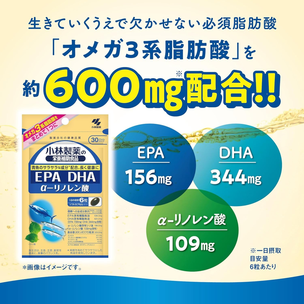 日本小林製藥 EPA DHA α-亞麻酸 30天份 180錠-細節圖2