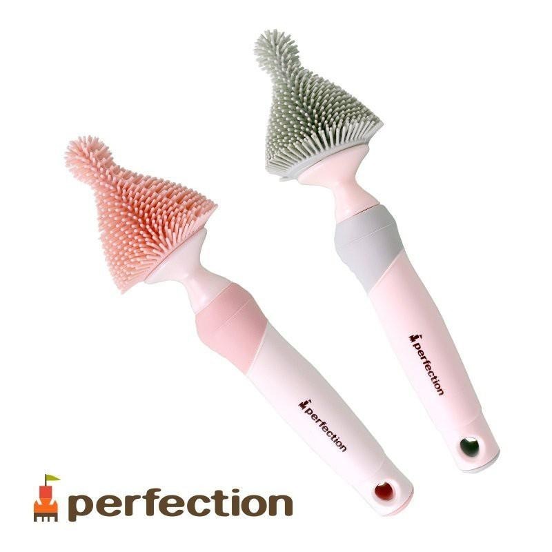 韓國 perfection 特級矽膠旋轉奶瓶刷組(粉綠兩色)/寬口奶嘴更好洗/店長推薦好用商品-細節圖2