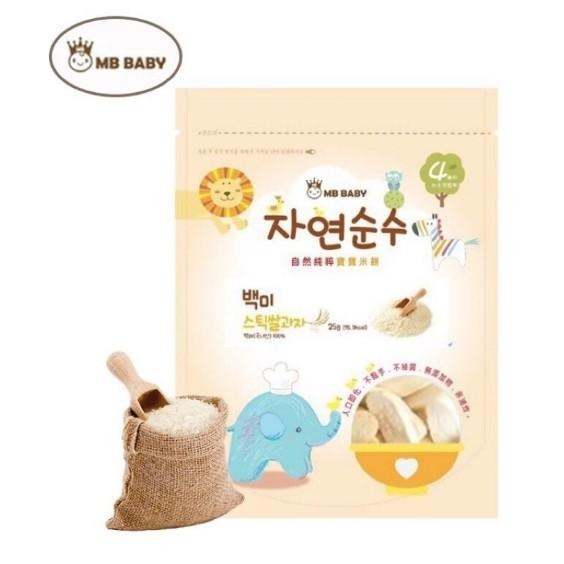 新鮮現貨 MB BABY萌寶寶 韓國 寶寶大米餅/米棒/4種口味原味/胡蘿蔔/紫地瓜/菠菜4M+-細節圖4
