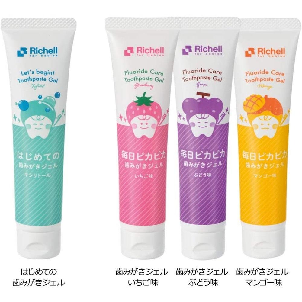 Richell 日本清潔用 牙膏/5m+/原味不含氟/風味(含氟500PPM)18m+/30g-細節圖5