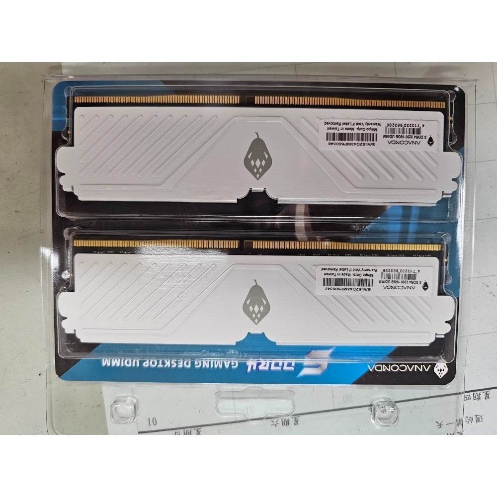 全新巨蟒電競超頻記憶體 DDR4 3200 16gx2 白-規格圖2