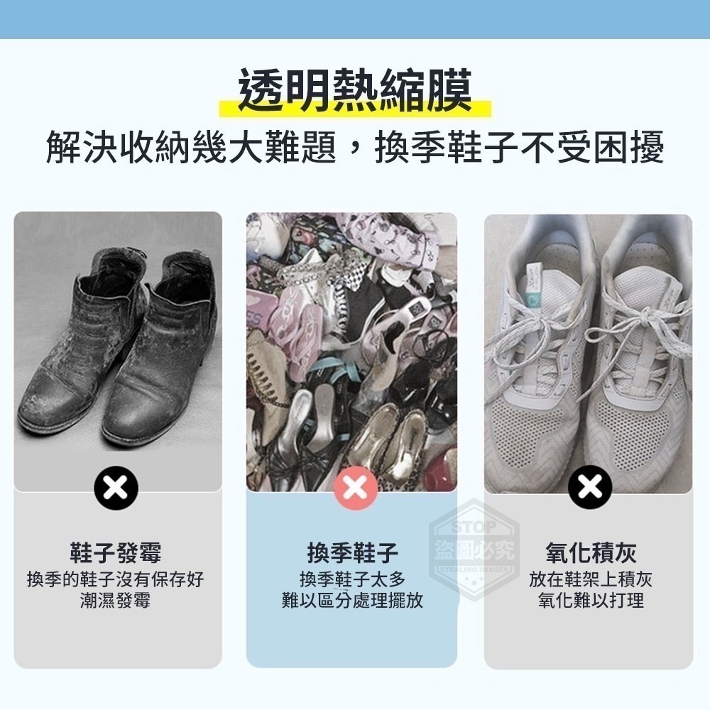 【現貨 熱縮膜】防塵防黃保護愛鞋透明熱縮膜 皺皺的 但不影響使用 出清-細節圖2