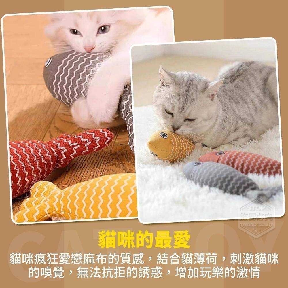 【現貨 貓咪用貓薄荷魚造型玩偶】🐱給喵星人增添新寵兒🐱小魚柔軟麻布貓薄荷耐抓玩具-細節圖3