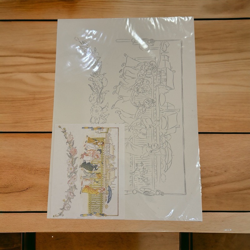 韓玉青（日日好文創）6款復古風著色畫-細節圖4