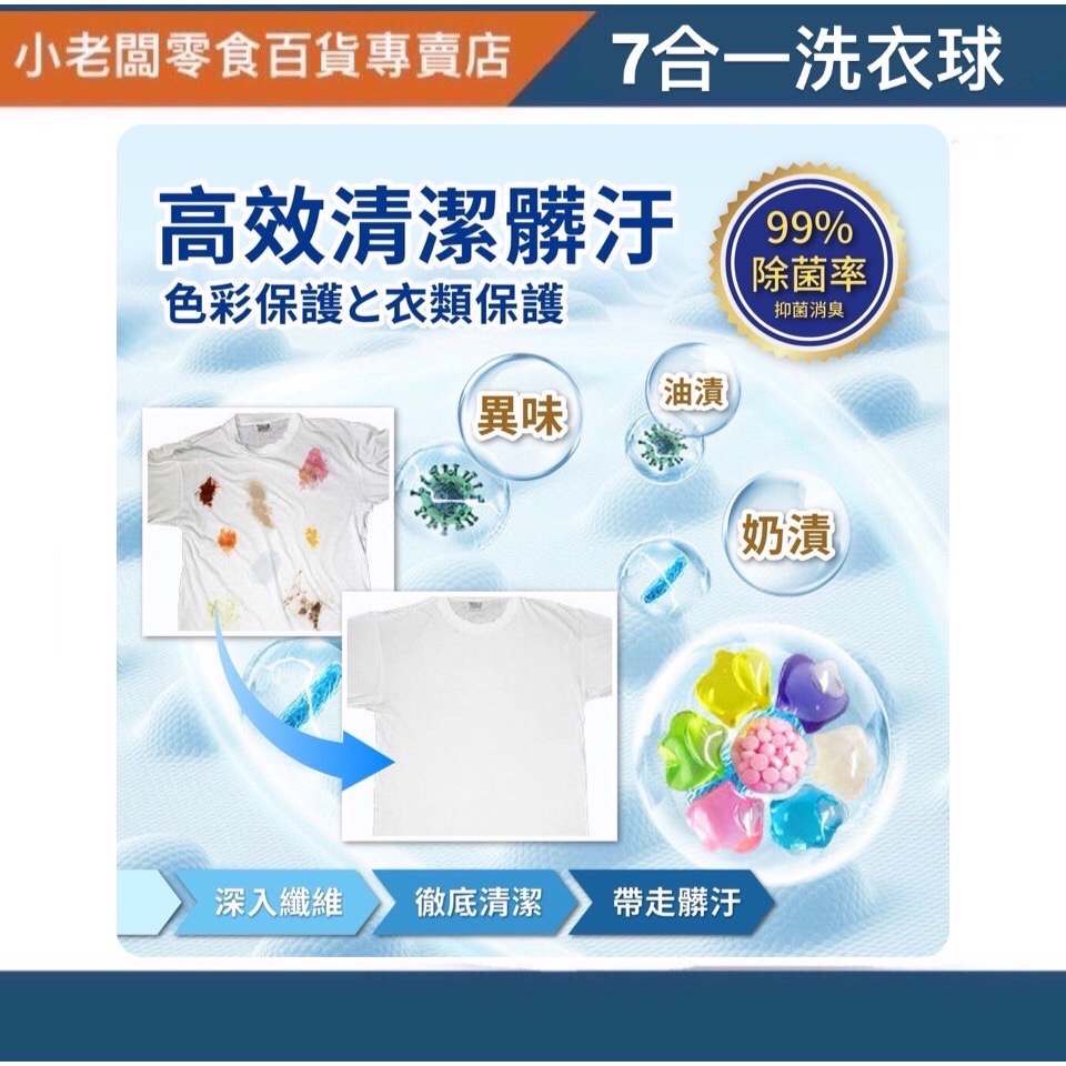 ［小老闆零食百貨專賣店］7合1洗衣球15入-細節圖3