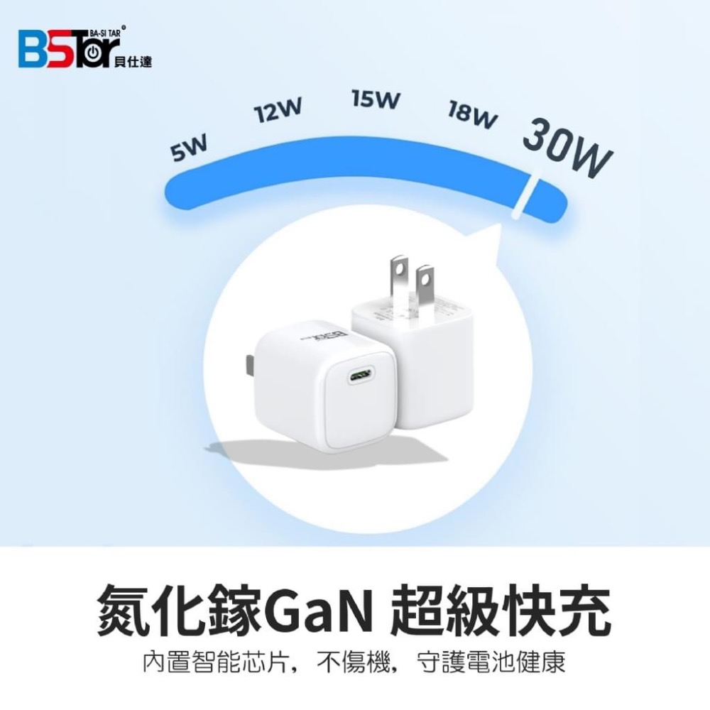 台灣 🇹🇼BSTAR 氮化鎵GaN 30W極速快充 (MINI)-細節圖3