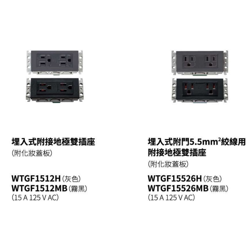 Panasonic GLATIMA 雙插座 廚房雙插座 WTGF6100 WTGF1512H WTGF15126H-細節圖5