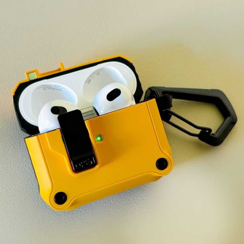 【JE買2送1】自動彈蓋AirPods保護套 機甲包覆 適用1/2代 Pro 3代-細節圖5