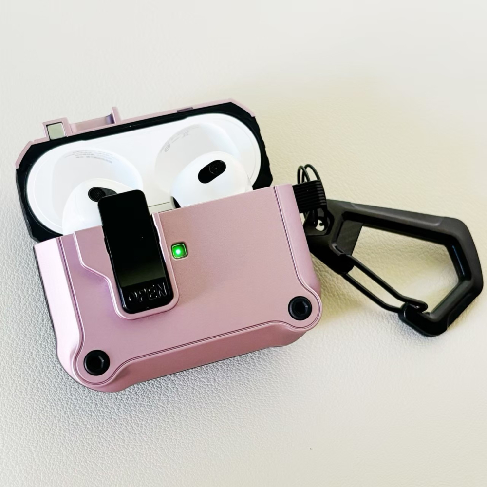 【JE買2送1】自動彈蓋AirPods保護套 機甲包覆 適用1/2代 Pro 3代-細節圖9