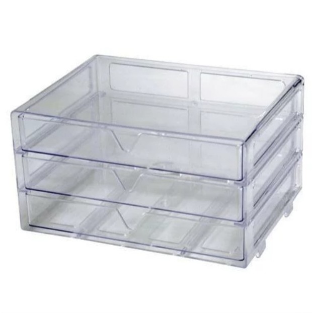 3層抽屜式收納盒-透明