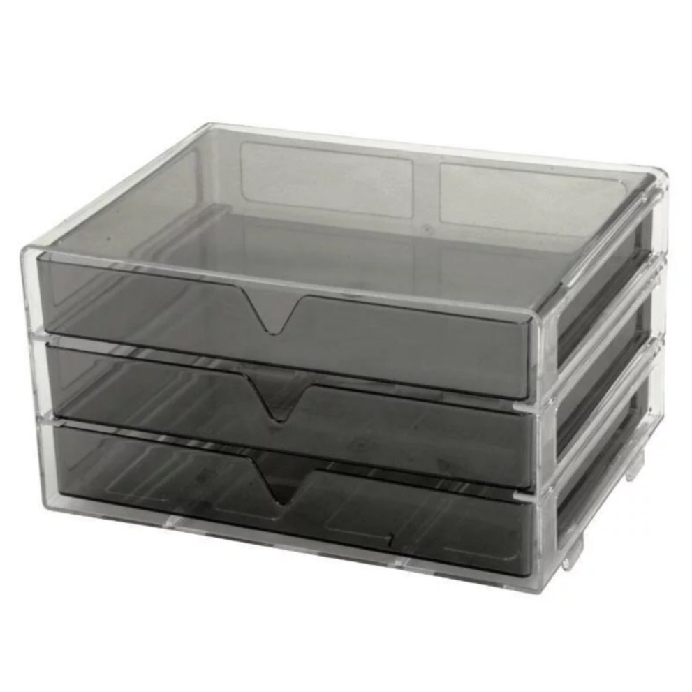 3層抽屜式收納盒-黑