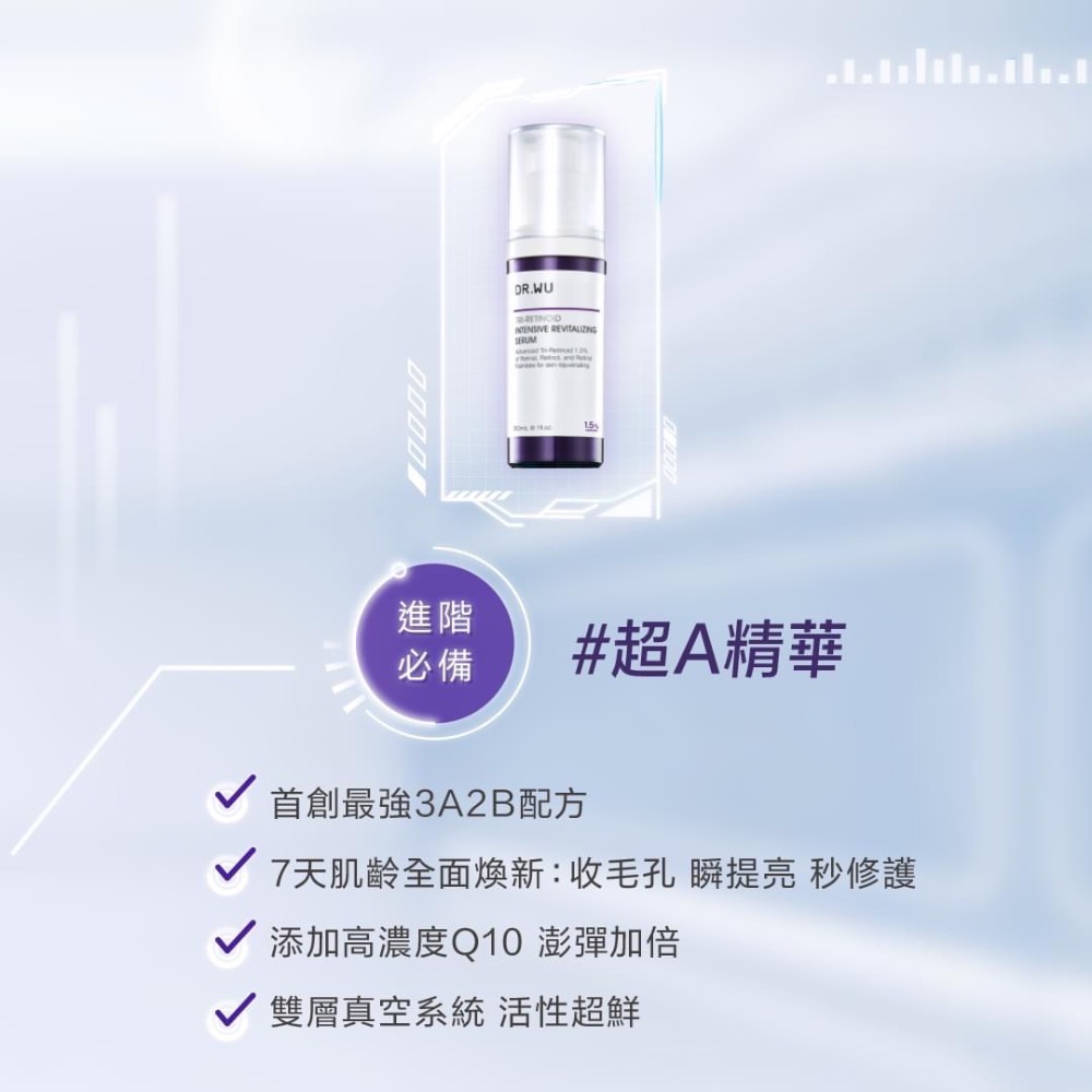 DrWu 超A醇煥顏緊緻精華1.5% 30M 煥顏緊緻精華霜0.8% 30ML 抗老 撫紋 抗皺 -細節圖5
