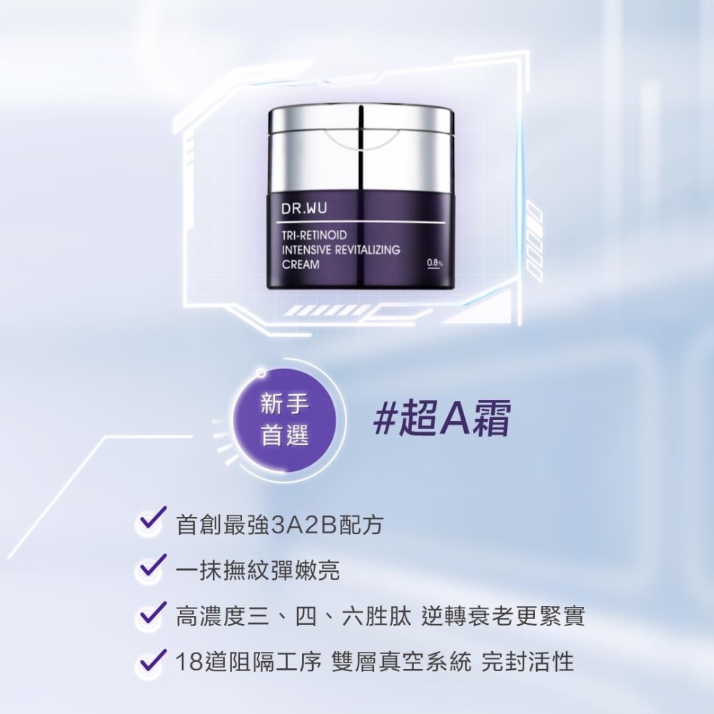 DrWu 超A醇煥顏緊緻精華1.5% 30M 煥顏緊緻精華霜0.8% 30ML 抗老 撫紋 抗皺 -細節圖6
