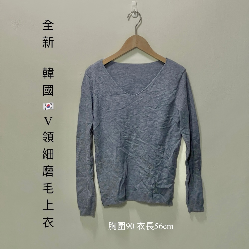 全新 韓國V領細磨軟毛上衣-細節圖3
