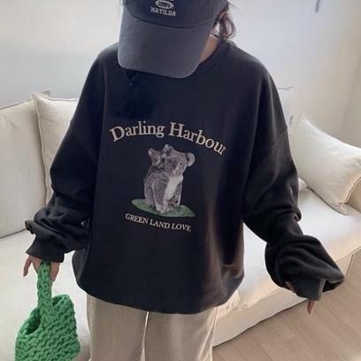 (現貨) 正韓 無尾熊 大學T  長袖上衣 韓國代購 🐨-細節圖3