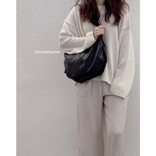 (現貨) 正韓🇰🇷 bucks&leather 斜跨餃子包 設計師品牌 羊皮  側肩背包-細節圖7