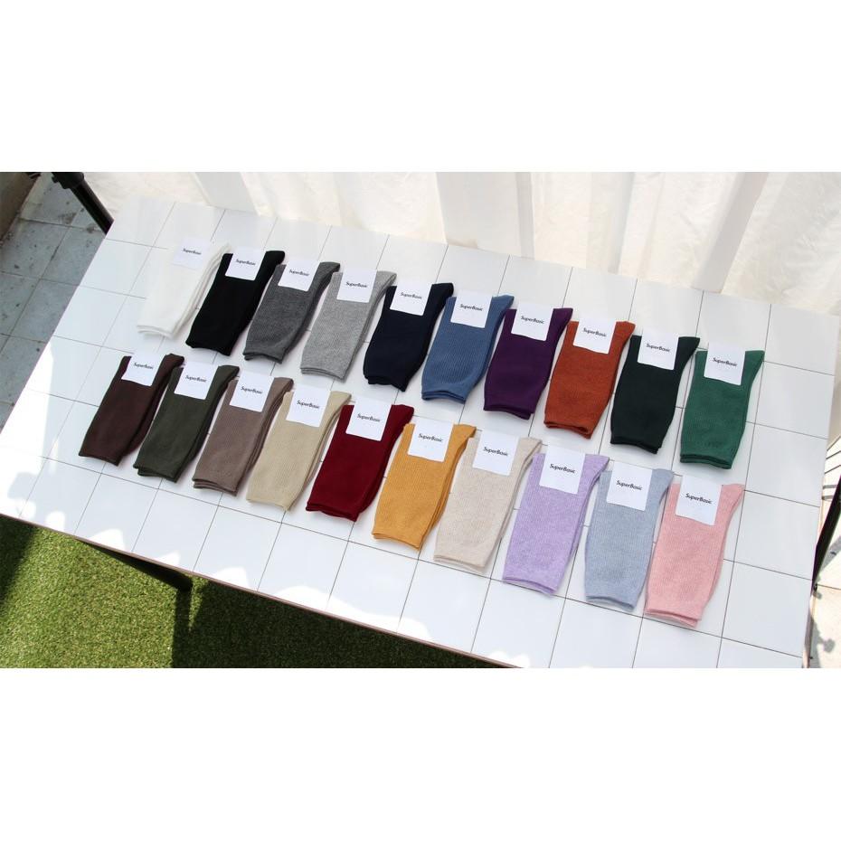 (現貨) 韓國代購 SUPERBASIC  素色短襪 螺紋長襪  韓系風格 正韓襪子 百搭-細節圖2