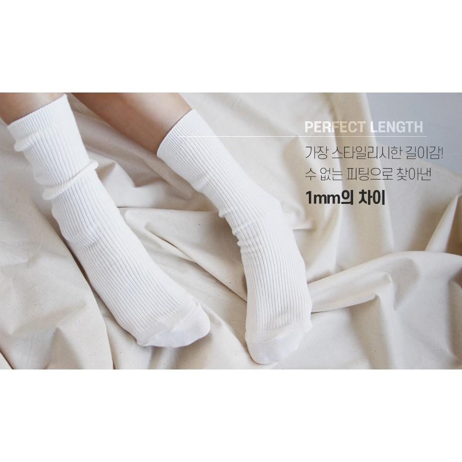 (現貨) 韓國代購 SUPERBASIC  素色短襪 螺紋長襪  韓系風格 正韓襪子 百搭-細節圖3