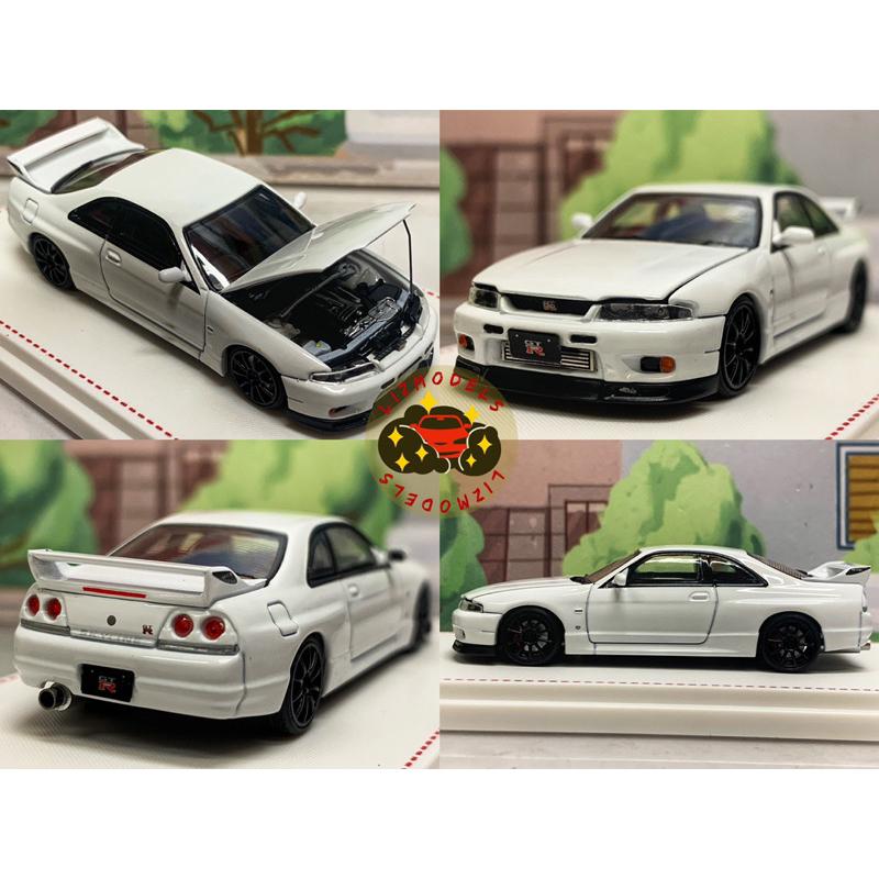 🔅里氏模型車 TM 1/64 Nissan GTR GT-R R33 經典 銀色 白色 玩命關頭 引擎可開 合金模型車-細節圖3