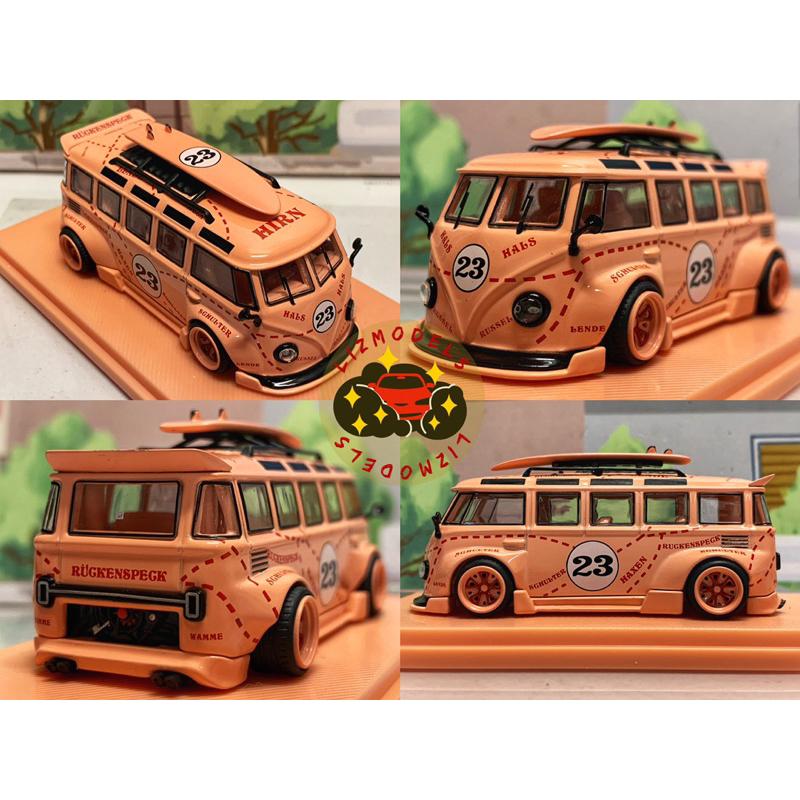 🔅里氏模型車 TM 1/64 經典 福斯 VW T1 馬天尼 黑色 紅色 Advan 麵包車 合金模型車-細節圖2