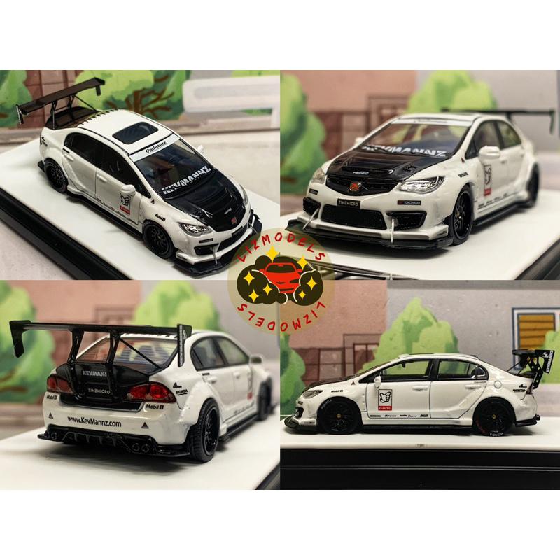 🔅里氏模型車 TM 1/64 爆改 Honda Civic 高尾翼 本田 思域 合金模型車-細節圖3